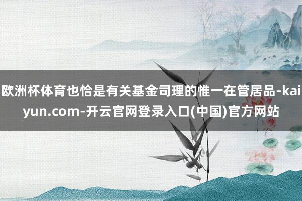 欧洲杯体育也恰是有关基金司理的惟一在管居品-kaiyun.com-开云官网登录入口(中国)官方网站