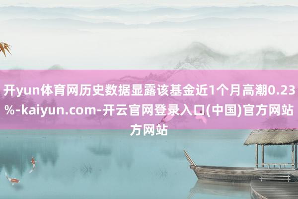 开yun体育网历史数据显露该基金近1个月高潮0.23%-kaiyun.com-开云官网登录入口(中国)官方网站