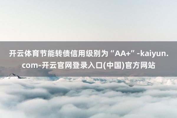 开云体育节能转债信用级别为“AA+”-kaiyun.com-开云官网登录入口(中国)官方网站