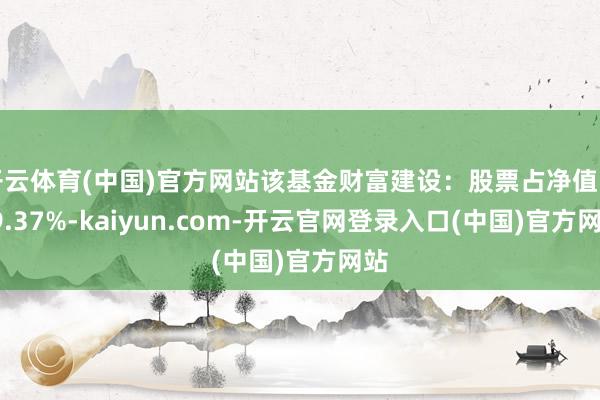 开云体育(中国)官方网站该基金财富建设：股票占净值比99.37%-kaiyun.com-开云官网登录入口(中国)官方网站