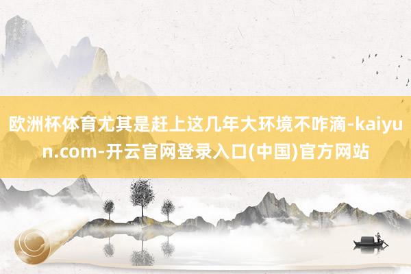 欧洲杯体育尤其是赶上这几年大环境不咋滴-kaiyun.com-开云官网登录入口(中国)官方网站