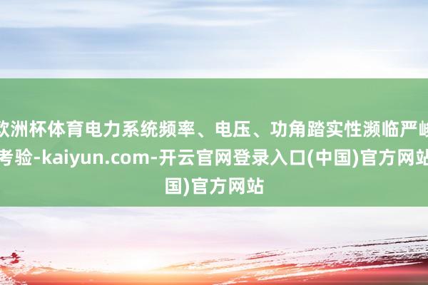 欧洲杯体育电力系统频率、电压、功角踏实性濒临严峻考验-kaiyun.com-开云官网登录入口(中国)官方网站